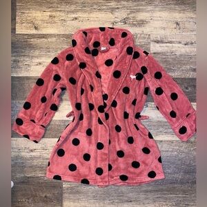 PINK Victoria's Secret Pink and Black Polka Dot Robe